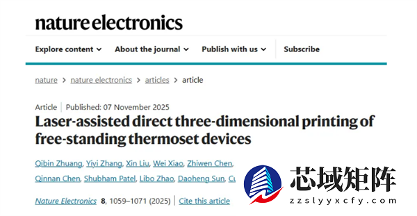 厦大团队首创激光直写打印技术：热固材料固化提速5万倍