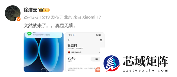 小米徐洁云疑遭短信轰炸：手机几分钟内不停收到验证码