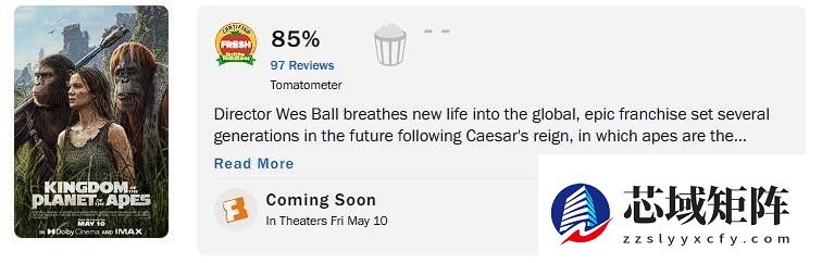 猩球崛起4烂番茄85%：并非最佳但依然精彩
