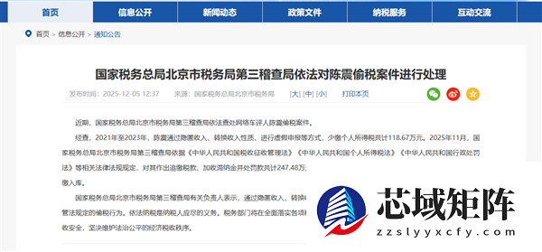 车评人陈震偷税追缴并罚247.48万！6年前曾称逃税是可耻的犯罪行为