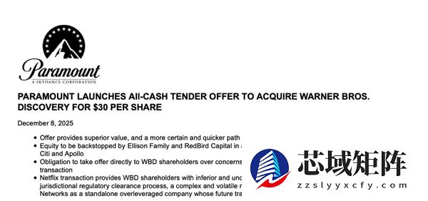 好莱坞的天要变了！Netflix遭截胡 派拉蒙7600亿元恶意收购华纳兄弟