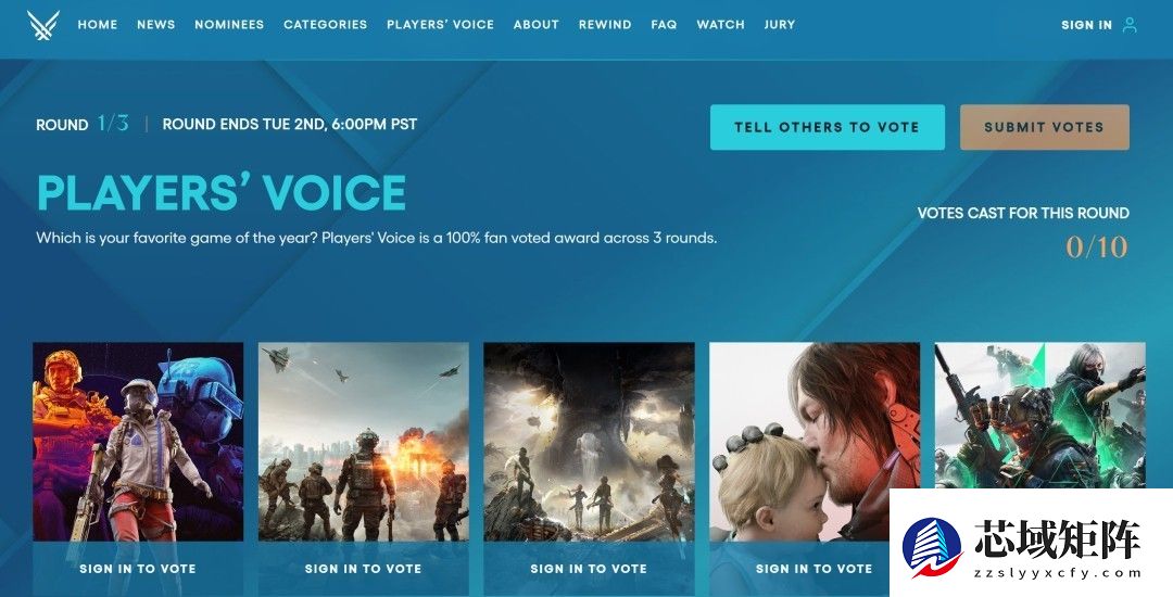 2025玩家之声奖项首轮投票开启，30款游戏角逐年度大奖