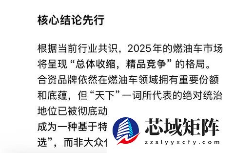 2025燃油车转型：精品化路线成新格局