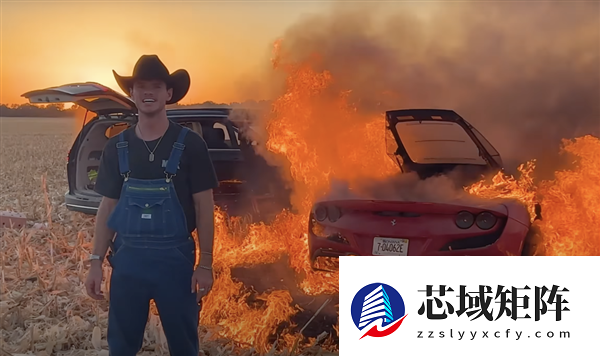 千万粉丝网红为博眼球烧掉价值40万美元的法拉利：却因逃税被抓