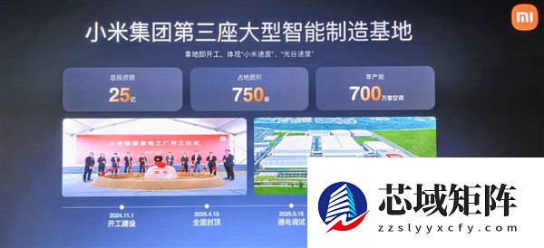 开工建设不到一年就投产！小米智能家电工厂年产能700万套空调