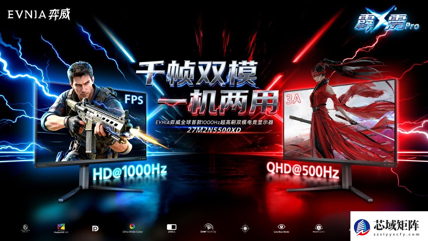 飞利浦发布全球首款1000Hz双模电竞显示器