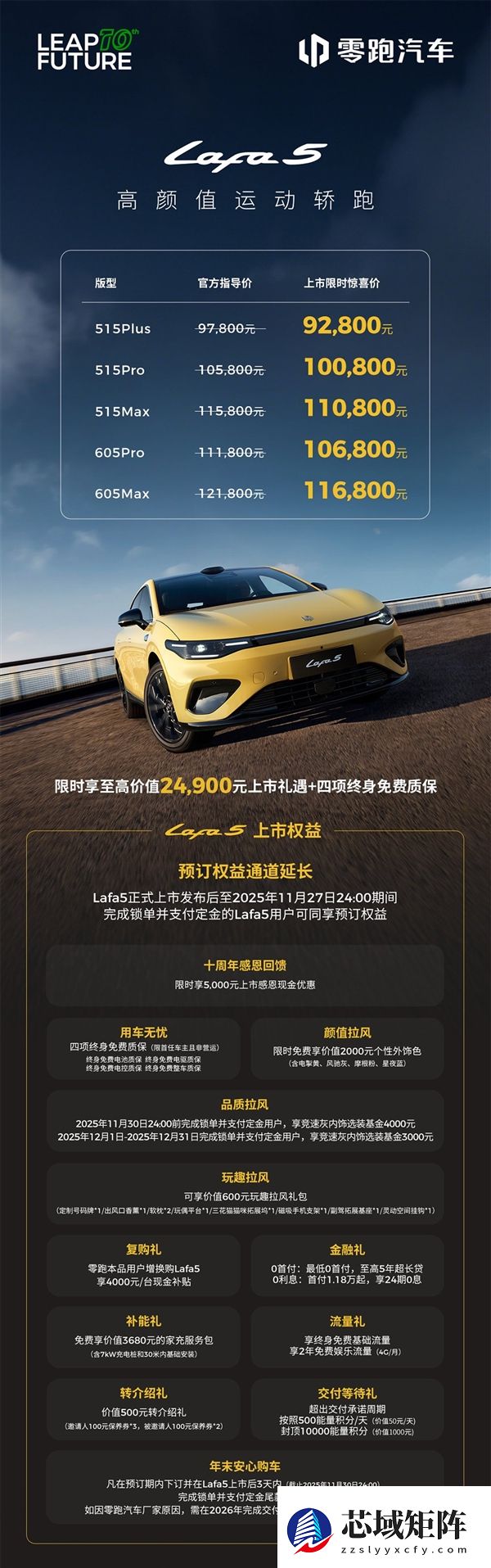 9.28万买年轻人第一辆纯电钢炮！零跑Lafa5今日开启全国交付