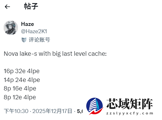 Intel 288MB大缓存、52核反击AMD！Nova Lake带来四款bLLC型号