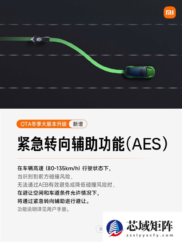 小米汽车OTA冬季大版本升级：6大新功能 支持自动变道避让了