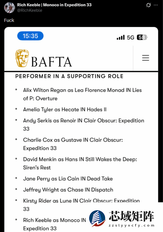 光与影：33号远征队横扫十三项提名，配音阵容惊艳业界