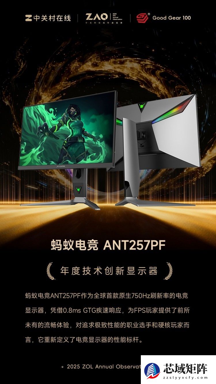 GG100 2025年度技术创新显示器:蚂蚁电竞ANT257PF