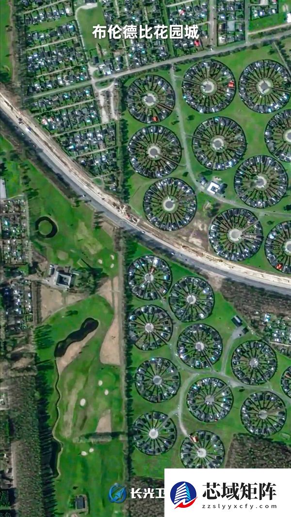 在卫星图上找到了一片圆形小区：好别致