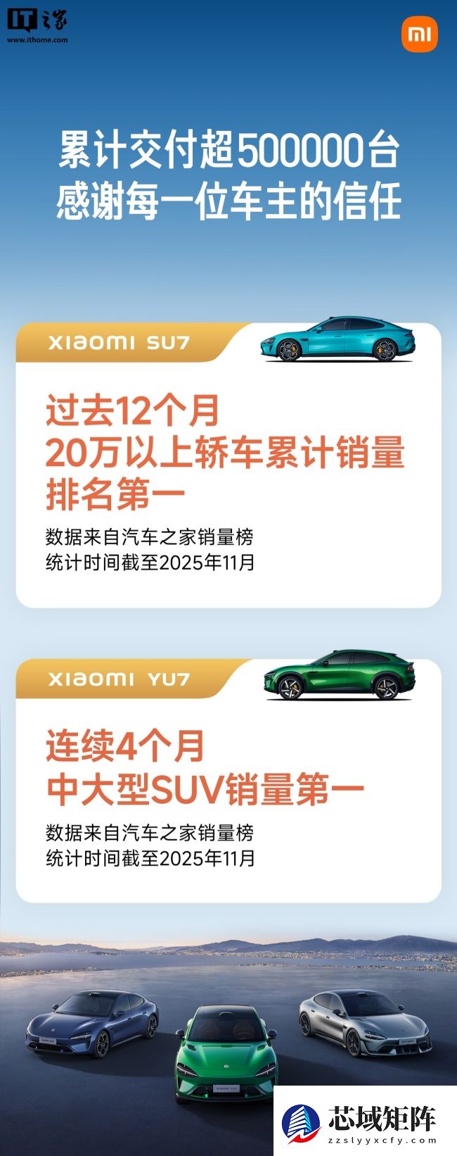 小米 YU7 全系推出「3 年 0 息」购车活动:首付 7.49 万元起,月供 4961 元起