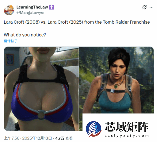 劳拉·克劳馥形象变迁引热议：写实风VS经典美