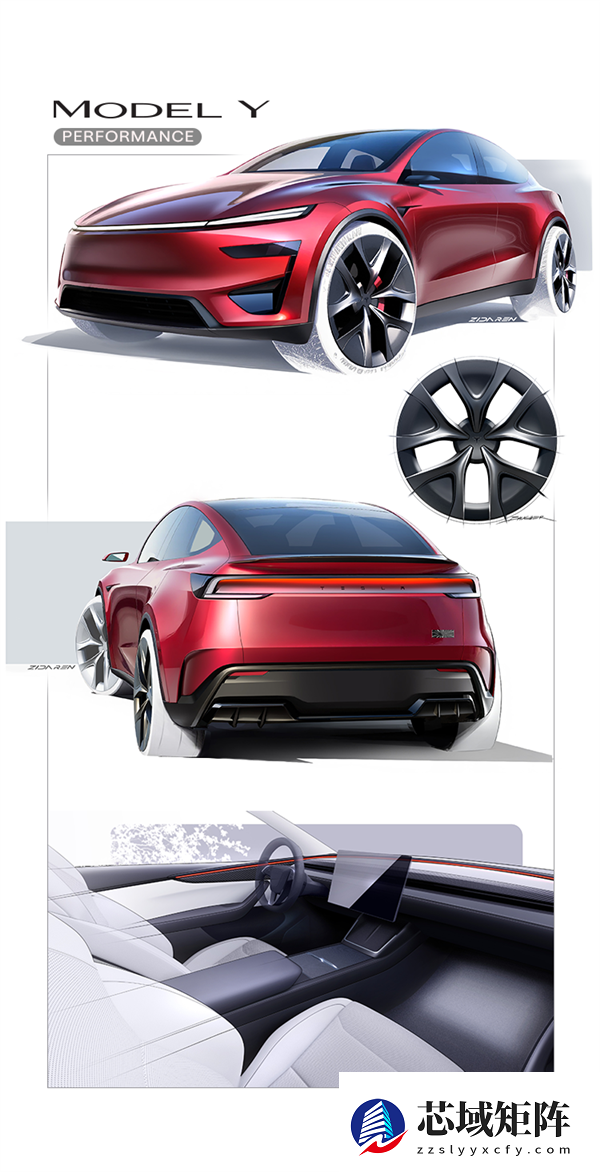 特斯拉官宣“彩蛋”：公开新款Model Y高性能版设计手稿