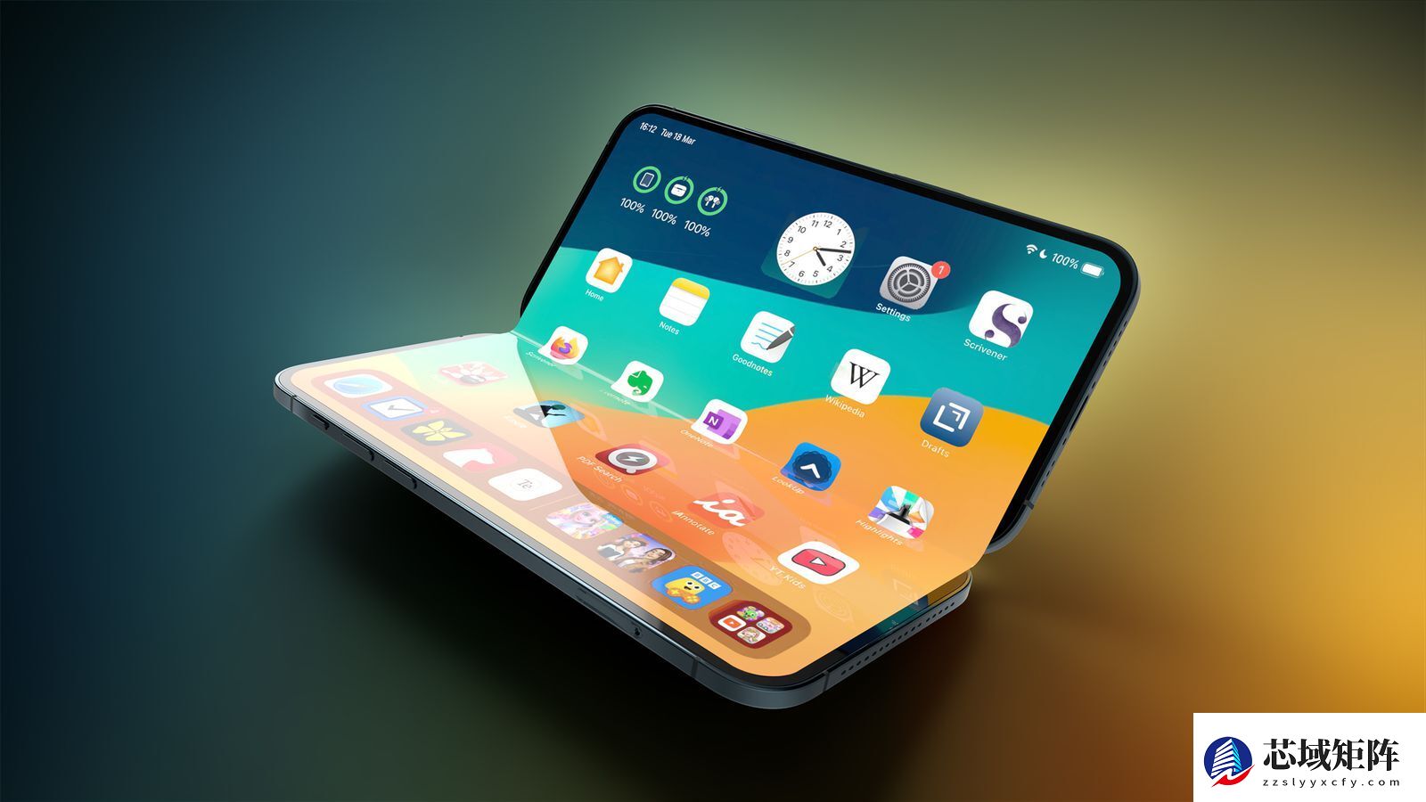 苹果折叠iPhone新设计曝光：横向主屏引领交互革新