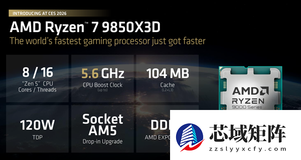 AMD锐龙7 9850X3D正式发布：频率飙升400MHz 功耗完全不变