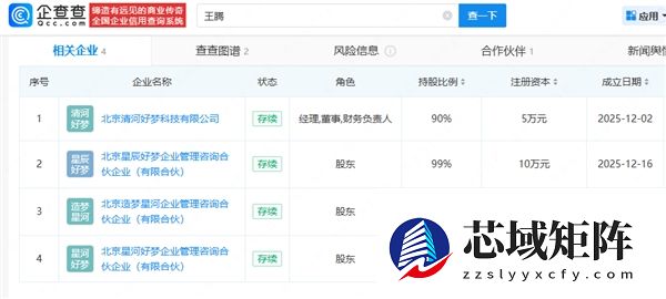 王腾从小米离开后成立新公司今日宜休：本人持股55%并担任法定代表人