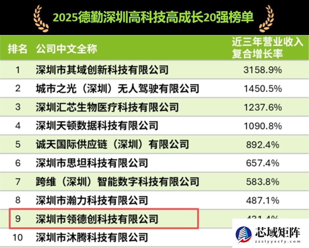 双榜加冕!领德创荣膺2025德勤中国&德勤深圳高科技高成长榜单