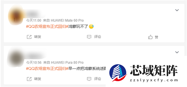 《QQ经典农场》回应鸿蒙系统玩不了:系统架构差异 正全力推进接入