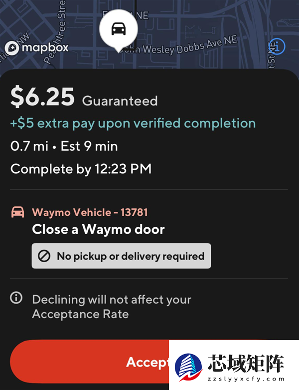 外卖员接单跑腿1km 只为帮Waymo无人加驾驶出租车关门