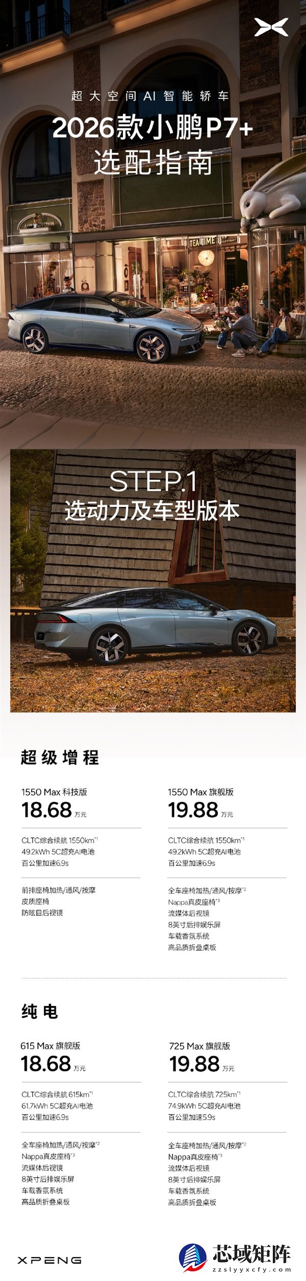 后备厢能同时放下马鸡鸭鹅 2026款小鹏P7+上市：18.68万起