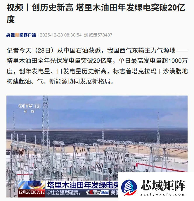 塔里木油田光伏年发电超20亿度创历史新高
