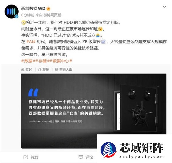 三年冲刺100TB！西部数据HDD技术路线明确 过时说不攻自破