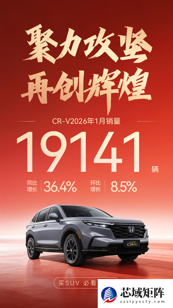 日系车依旧有人爱 东风本田1月卖31377台：CR-V占比超一半