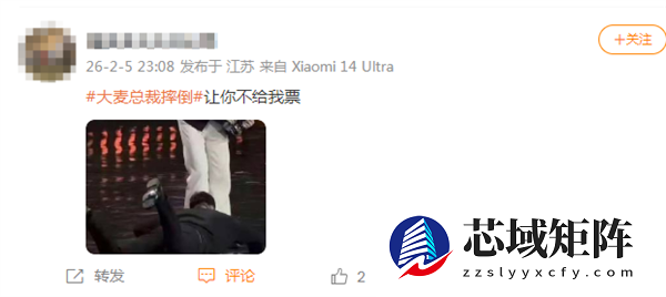 大麦总裁微博之夜意外摔倒 网友借机吐槽票务问题