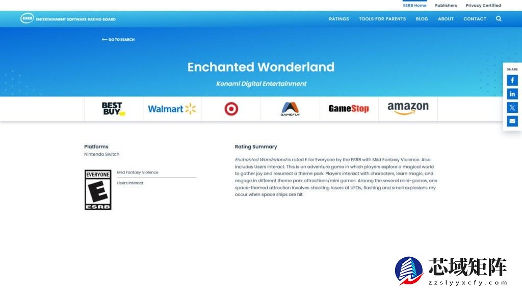 科乐美新作Enchanted Wonderland通过评级，将登陆Switch