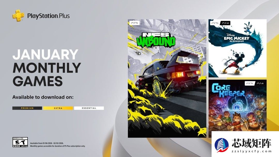 索尼公布2026年1月PS Plus会免游戏阵容