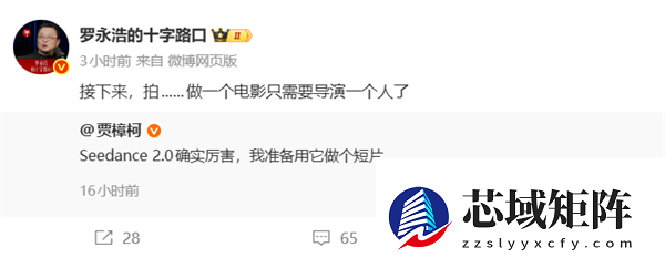 地表最强视频生成工具！Seedance 2.0征服全世界 罗永浩：电影只需要导演一个人了