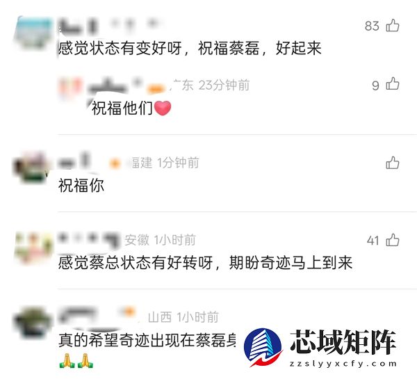蔡磊一家三口发拜年视频 网友：看着状态有好转 希望奇迹发生