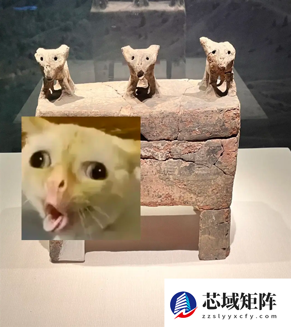网红表情包撞脸三千多年前3只小狗 网友：穿越时空的抽象