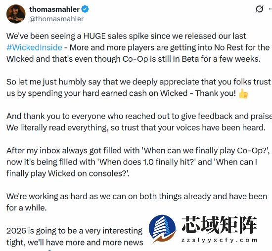 网游新闻恶意不息_恶意不息销量飙升，合作模式测试中，1.0及主机版进展曝光