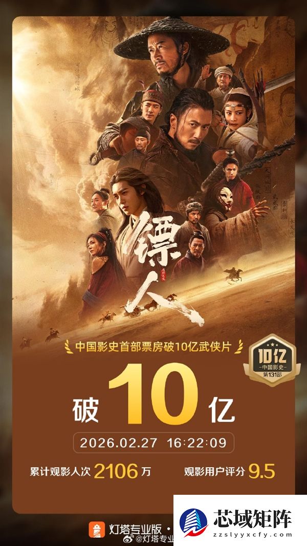 破纪录！《镖人》成首部10亿票房武侠片 预测冲16亿